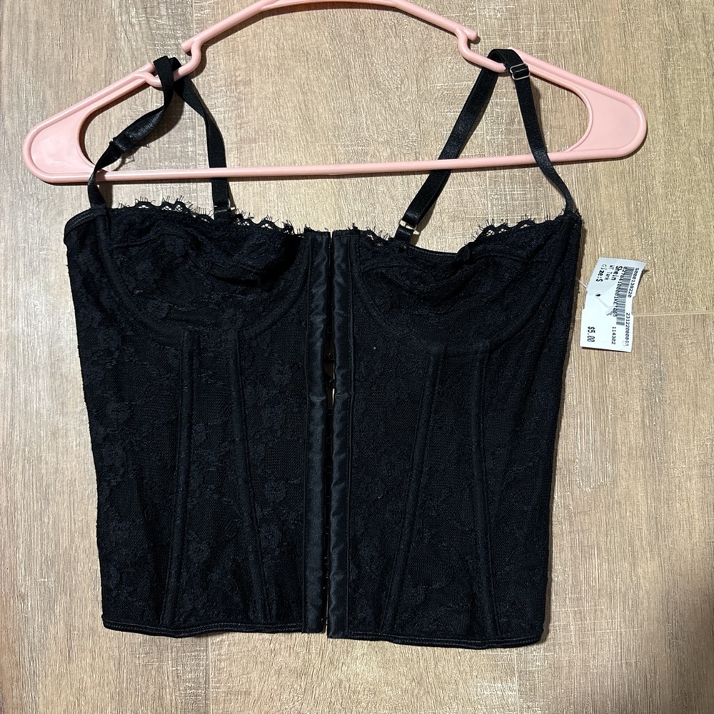 SHEIN Black Lace Corset Top